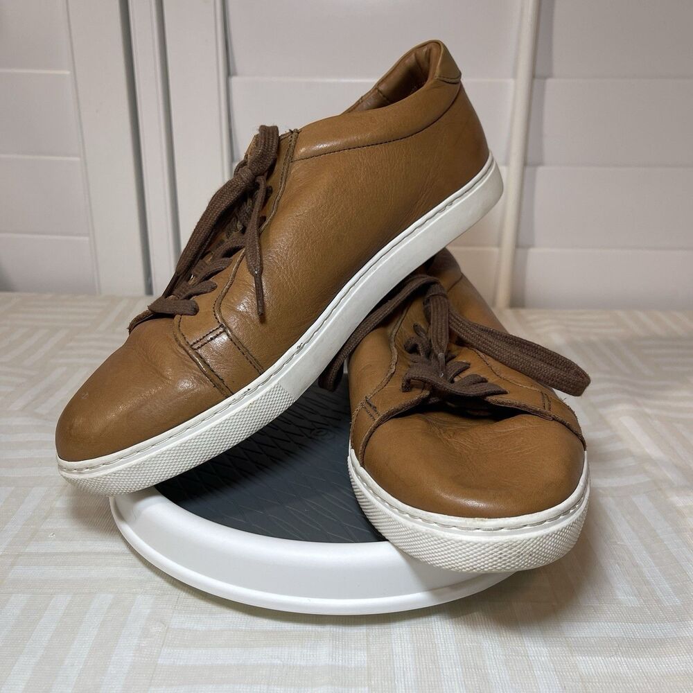 Allen‎ Edmonds Courtside Shoes Men's 7 E Brown Leather Low Top Casual Sneakers